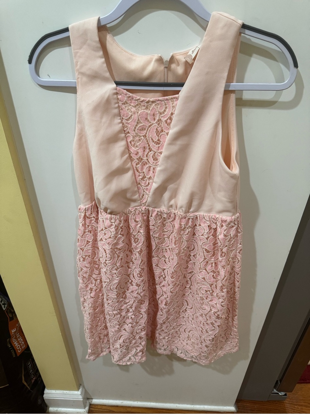 Altar'd State Blush Lace Inset Sleeveless Dress
